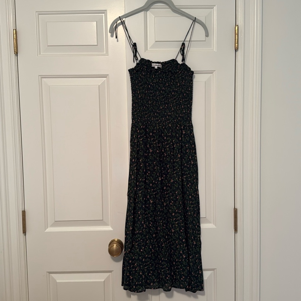 Reformation Sable Floral Crepe Midi Dress